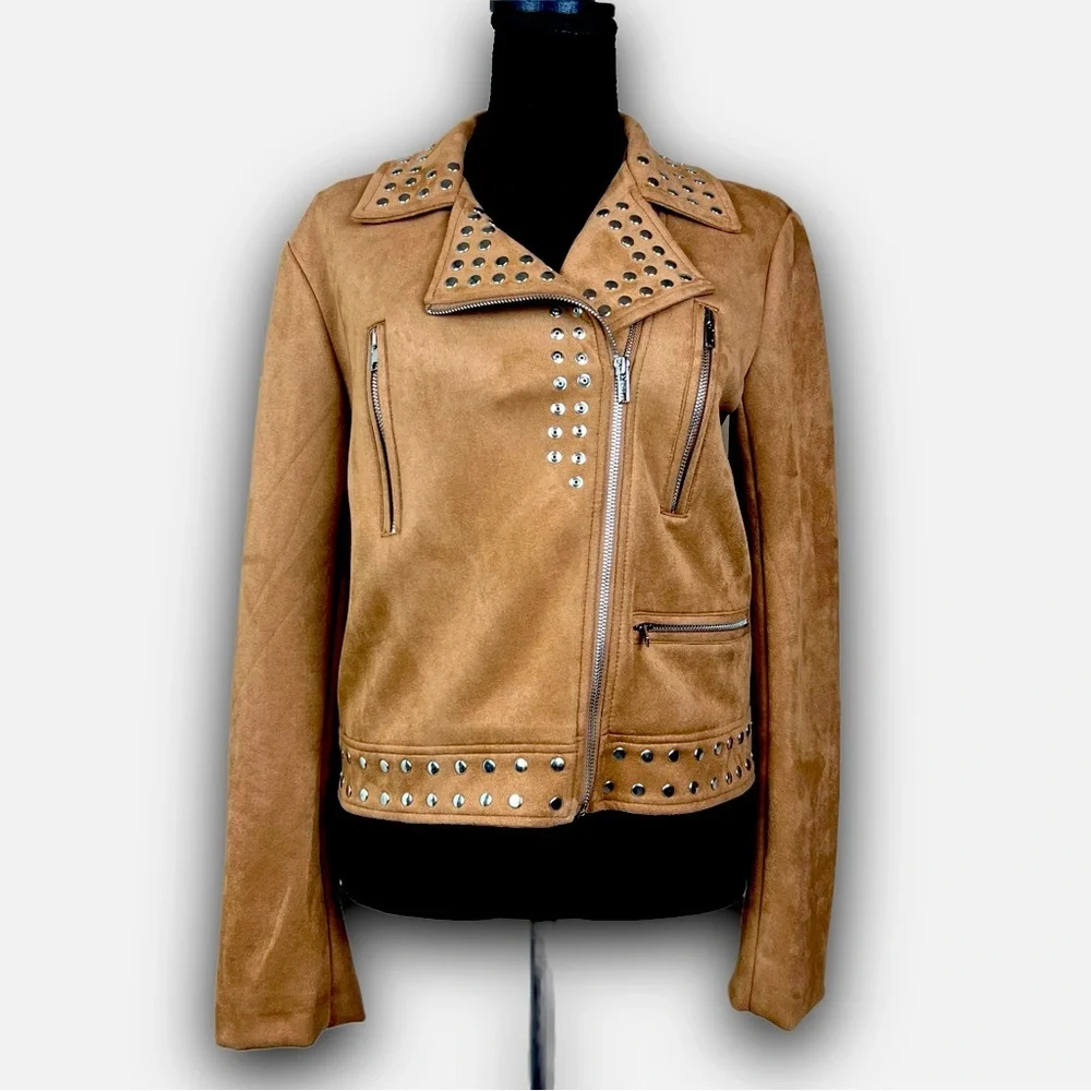 Buffalo David Bitton Soft Bomber Jacket Feels Like Suede Size Medium - Picture 3 of 9